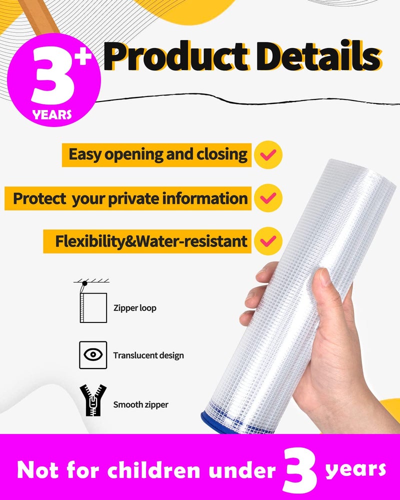 SUNEE Mesh Zipper Pouch 9.2x12.5 in (Black, 24 Packs),Extra Large Water-Resistant Zip Bag for School Office Supplies, Puzzles & Games Organizing Storage - Image 3